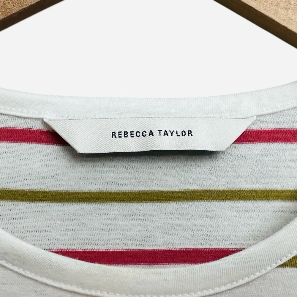 Rebecca Taylor A-Line Puffed Sleeve Striped Shirt - Picture 6 of 8